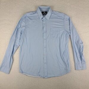 Butter Cloth Dress Shirt Mens XL Blue White Striped Regular Fit‎ Button Up GC